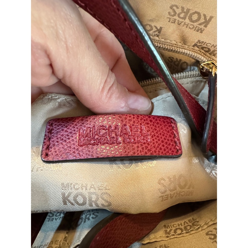 Michael Kors Jet Set‎ Large Saffiano Leather Tote – Deep Red - Picture 6 of 10